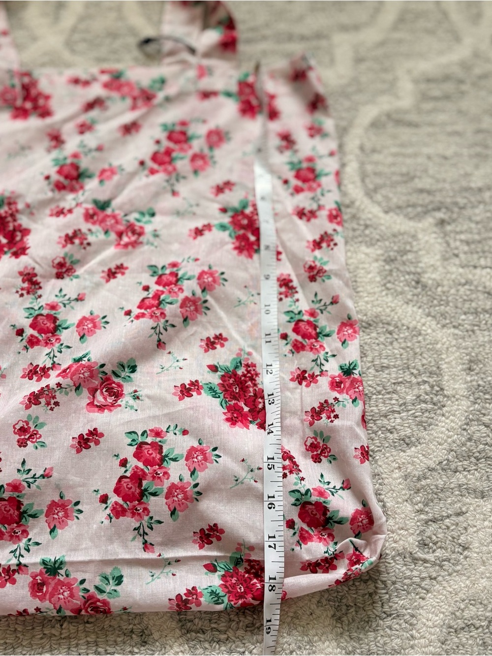 Strawflower Pink Floral Cotton Market Tote Bag Cottagecore NWT - Picture 10 of 10
